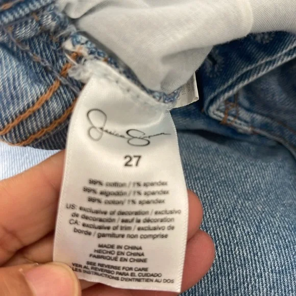 Jessica Simpson light wash blue denim jeans button fly flirt straight boot sz 27 - Picture 13 of 15